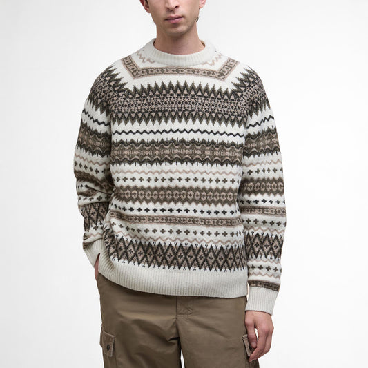 Hase Fair Isle Crew Neck Jumper - Whisper White