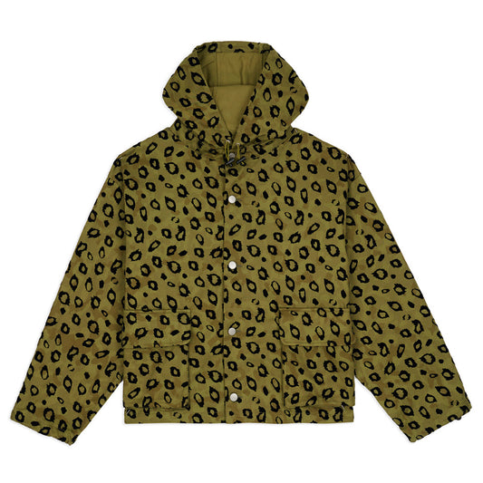 Hooded Chore Coat - Flocked Leopard Camo