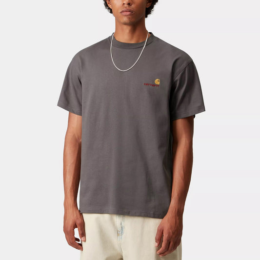 S/S American Script T-Shirt - Porphyry