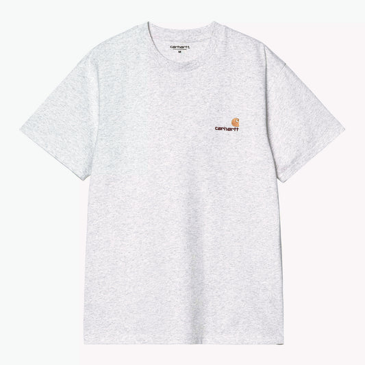 S/S American Script T-Shirt - Ash Heather