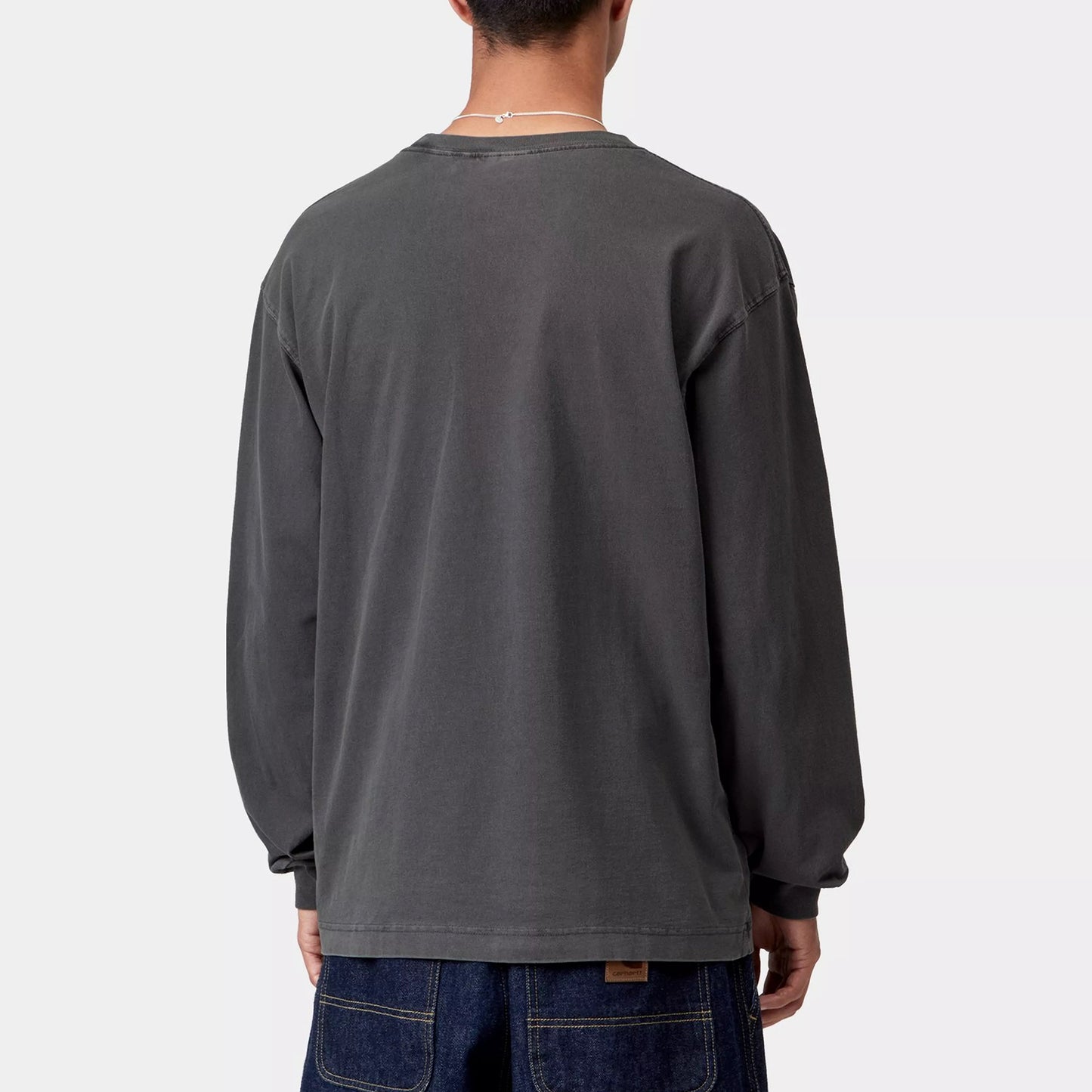 L/S Vista Waffle T-Shirt - Black garment dyed