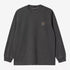 L/S Vista Waffle T-Shirt - Black garment dyed