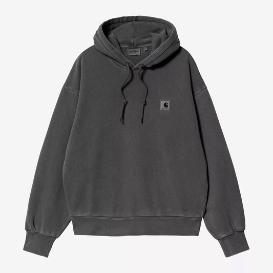 W' Hooded Nelson Sweat - Black,Garment Dyed