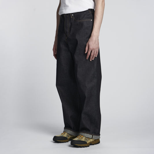 Wide Pant, 13,5oz Kaihara Dark Pure Indigo Rainbow Selvage Denim - Blue unwashed