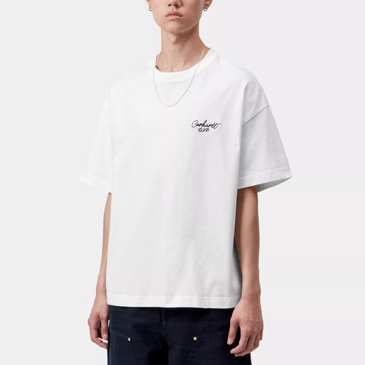 S/S Signature Script T-Shirt - White / Black