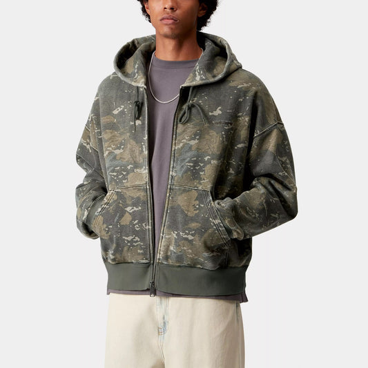 Hooded Benton Sweat Jacket - Camo Combi, Green