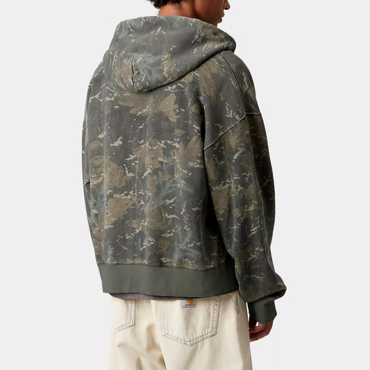 Hooded Benton Sweat Jacket - Camo Combi, Green