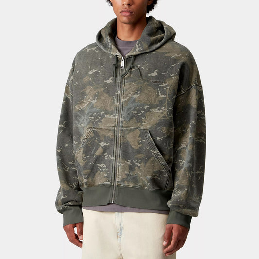 Hooded Benton Sweat Jacket - Camo Combi, Green