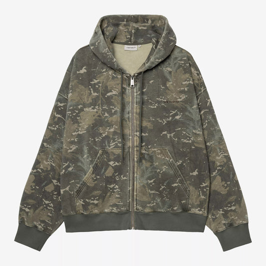Hooded Benton Sweat Jacket - Camo Combi, Green