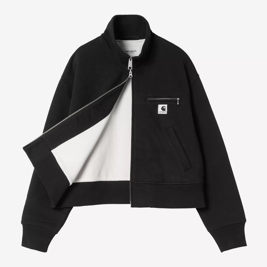 W' Detroit Sweat Jacket - Black, Stone Washed