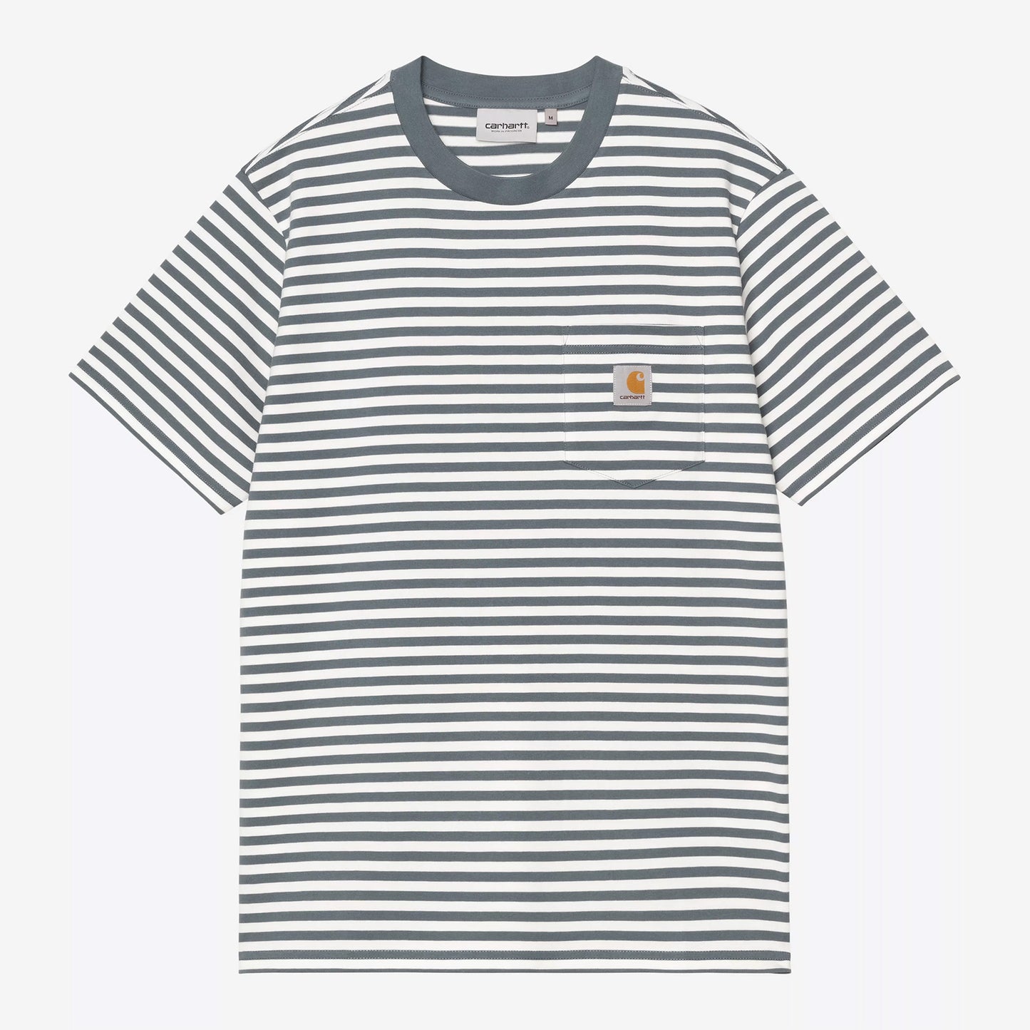 S/S Ezra Pocket T-Shirt, Ezra Stripe - Cozy Blue / Wax