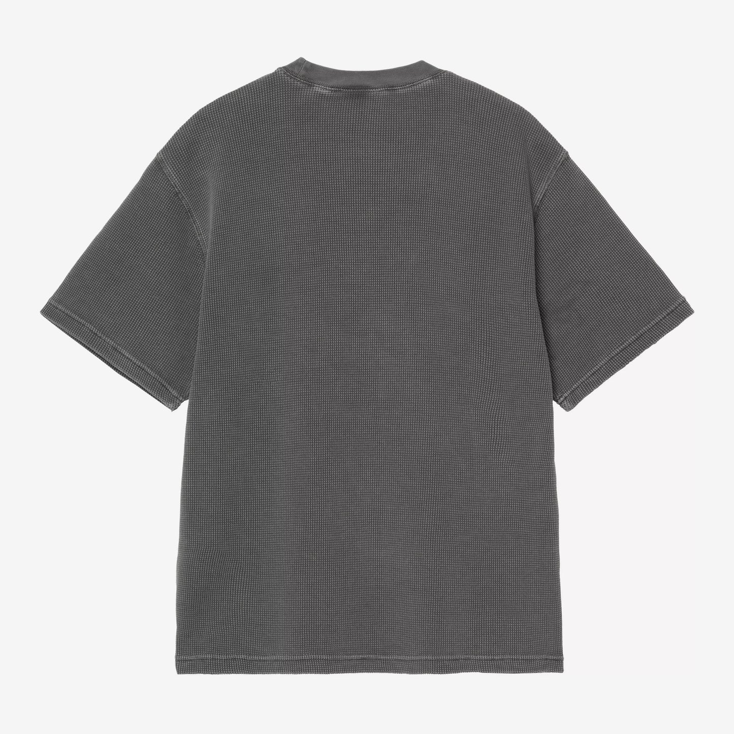 S/S Nelson Waffle T-Shirt Black garment dyed