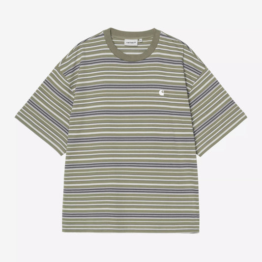 S/S Zane T-Shirt - Zane Stripe, Dollar Green