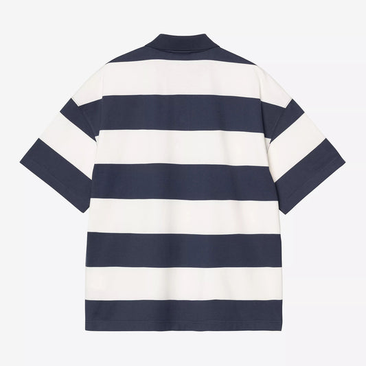 S/S Delray Polo - Delray Stripe, Blue