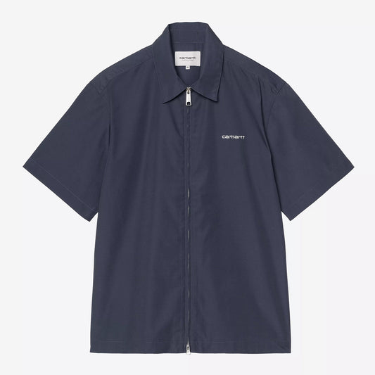 S/S Postal Zip Shirt - Blue / Wax