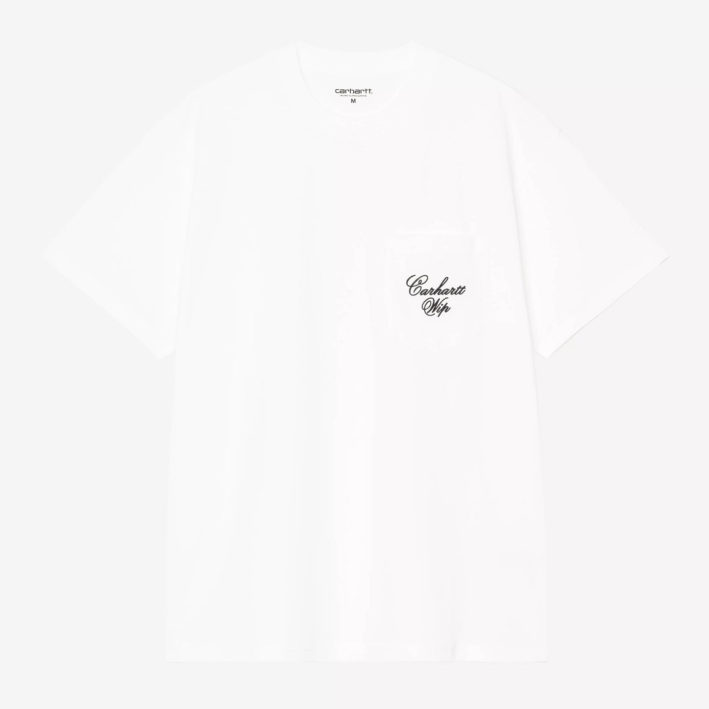 S/S Longhand Pocket T-Shirt - White / Black