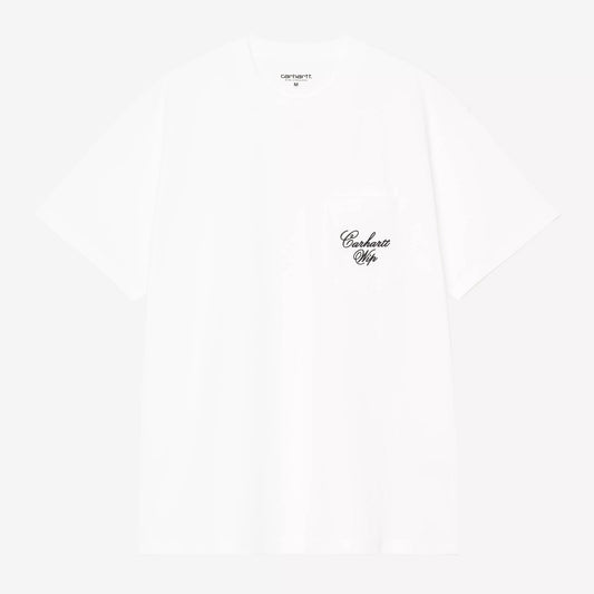 S/S Longhand Pocket T-Shirt - White / Black