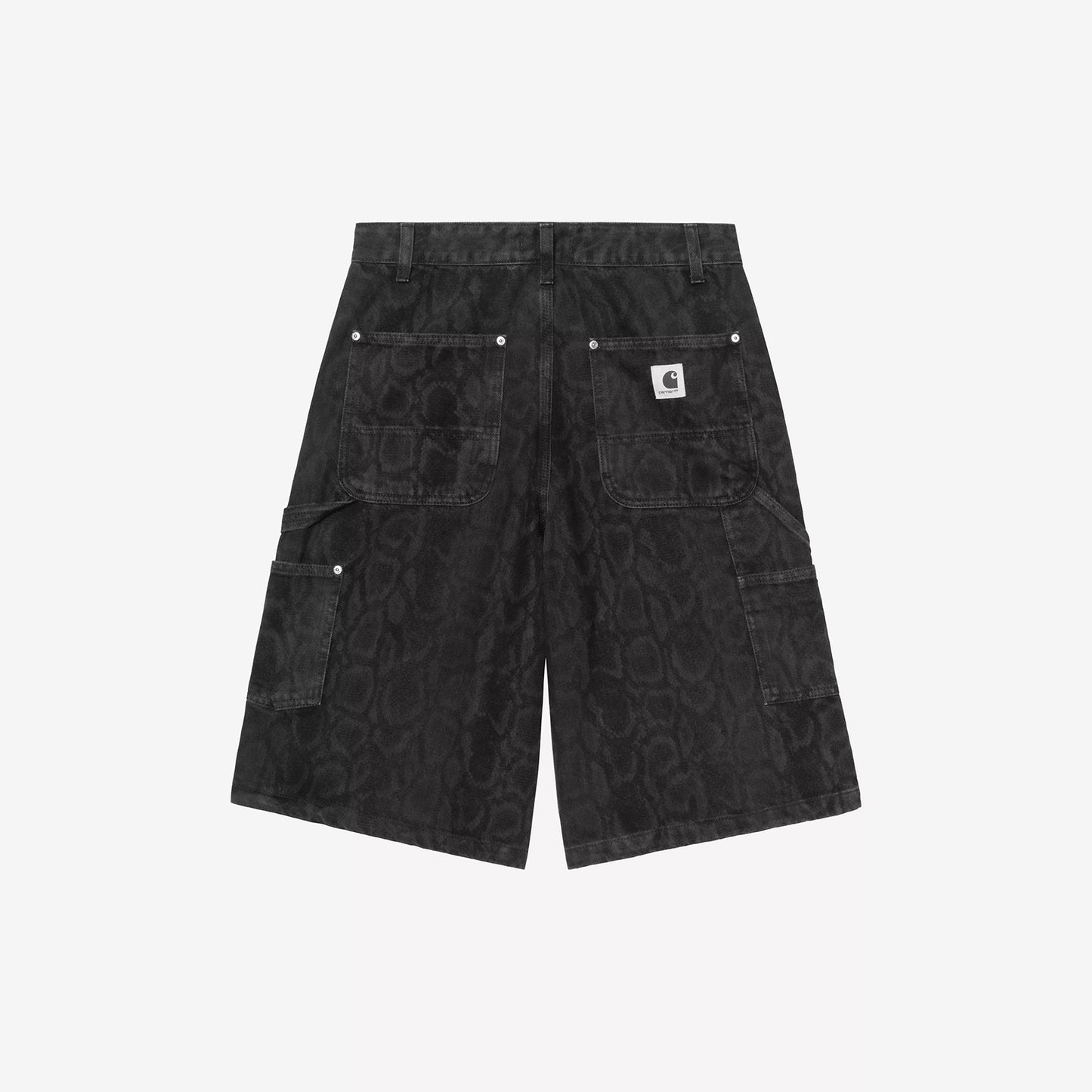 W' Snake Nixon Double Knee Short, Snake Camo - Black (Heavy Stone Wash)
