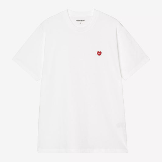 S/S Small Heart T-Shirt - White/Red