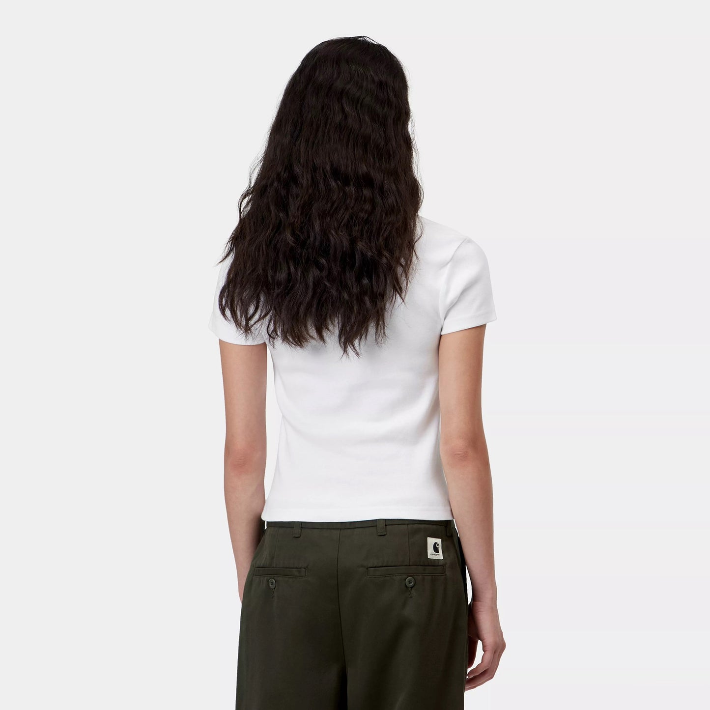 Women's S/S Small Heart Patch T-Shirt - White/Black