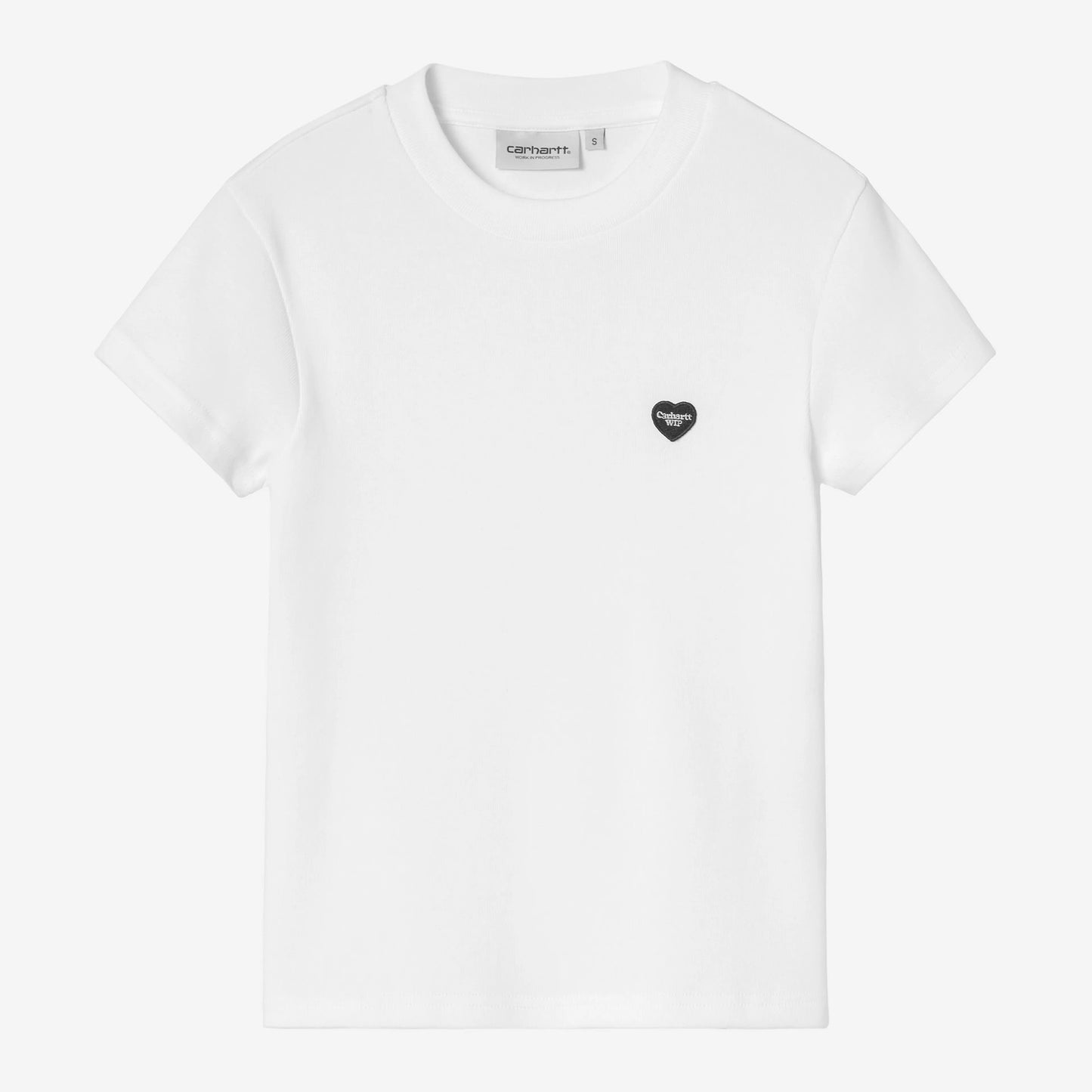 Women's S/S Small Heart Patch T-Shirt - White/Black