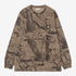 L/S Feather Tree T-Shirt - Camo Feather Tree, Khaki / Shungite garment dyed
