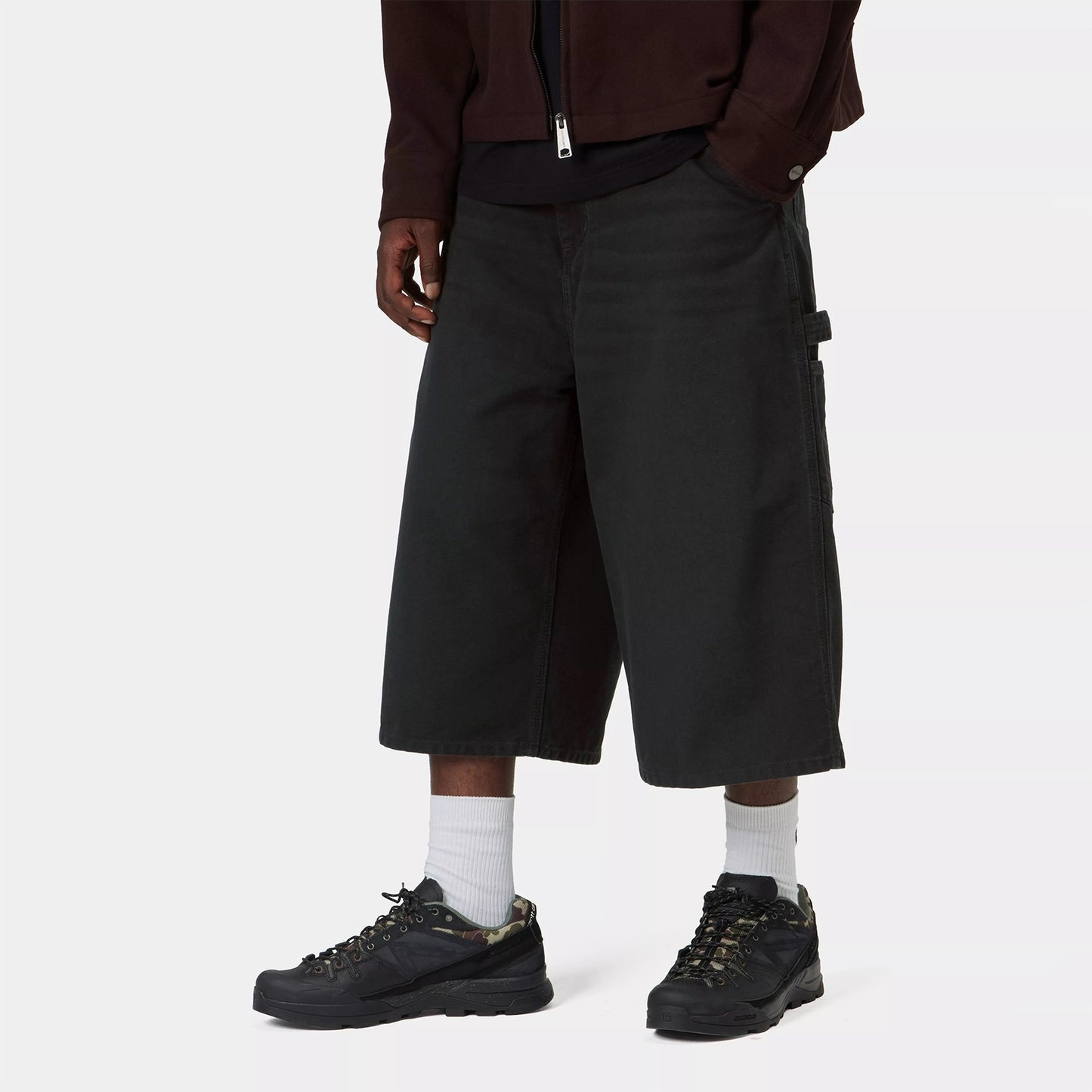 OG Single Knee Long Short - Black stone canvas