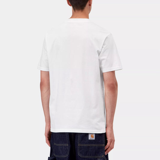 S/S Slingshot T-Shirt - White, heavy enzyme wash