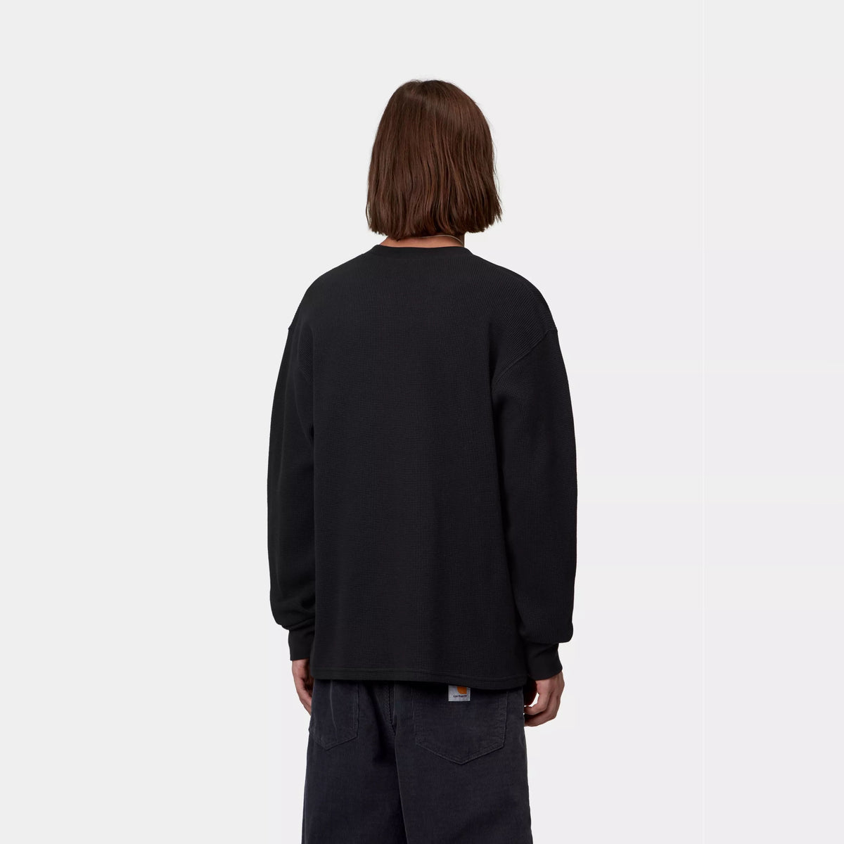 L/S Blackletter Waffle T-Shirt - Black/White