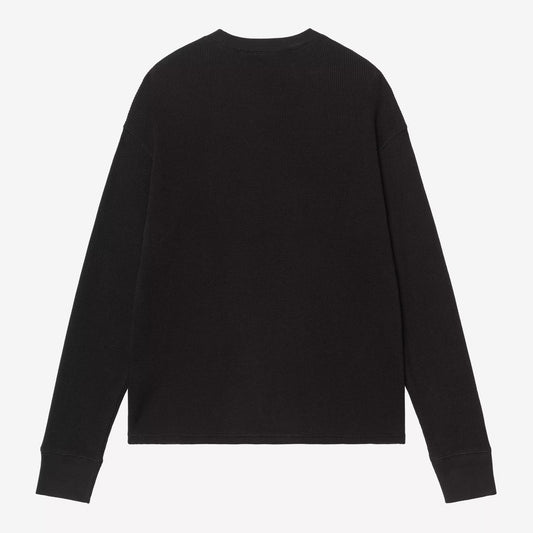 L/S Blackletter Waffle T-Shirt - Black/White