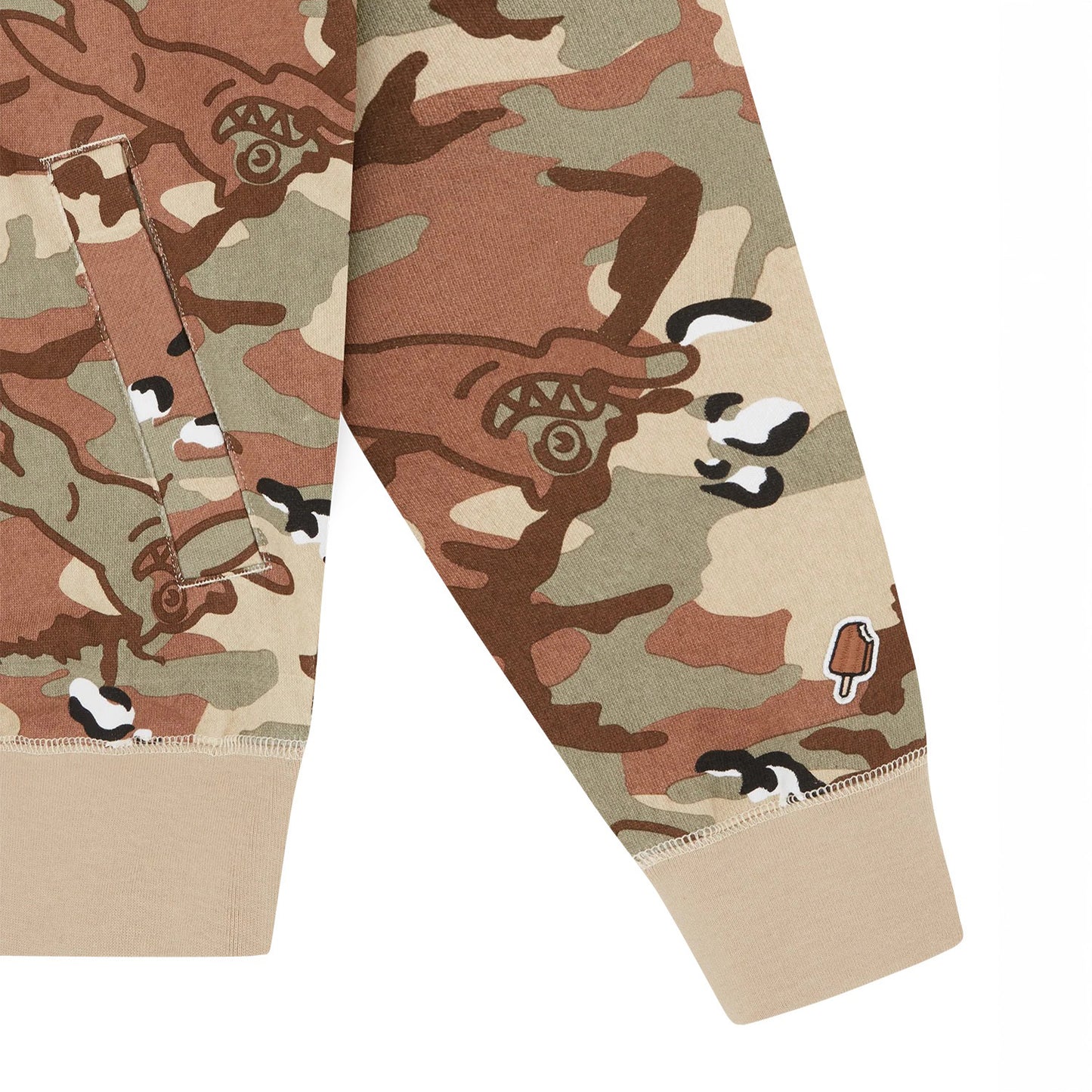 Choc Chip Running Dog Zip Through Hood - Camo