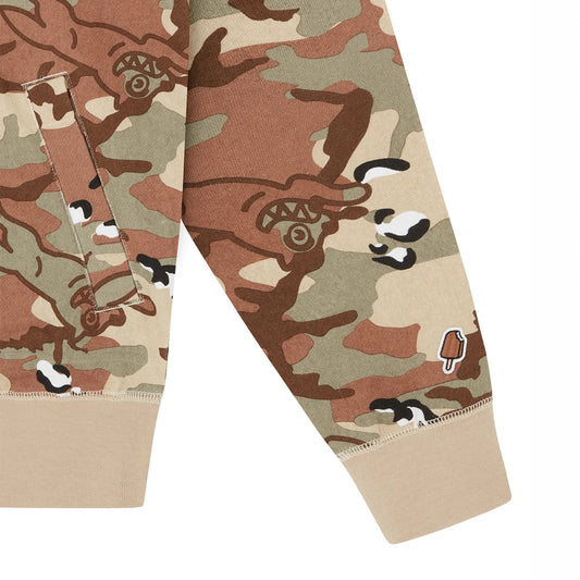 Choc Chip Running Dog Zip Through Hood - Camo