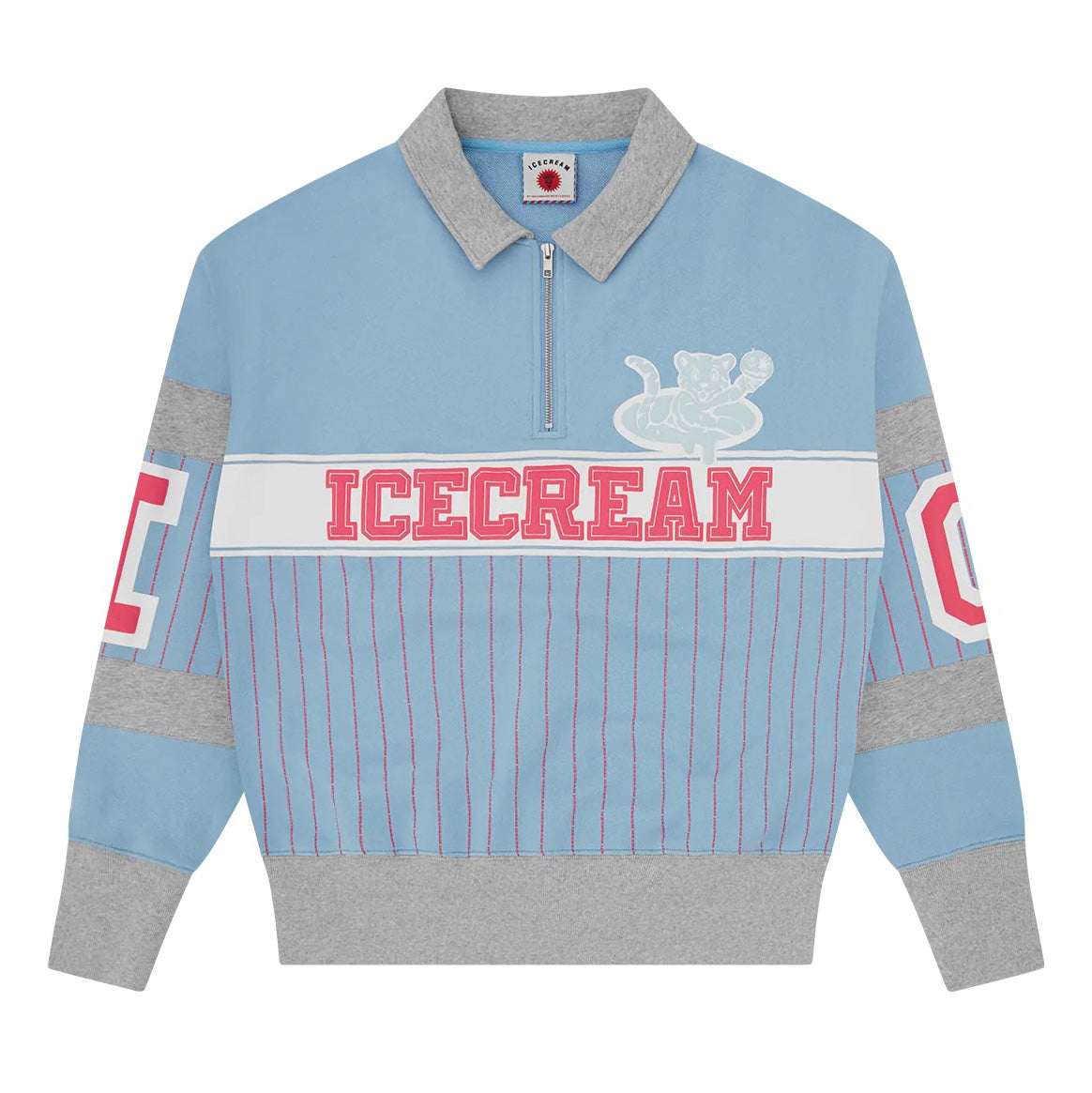 IC Cubs Collared Quarter Zip - Blue / Pink