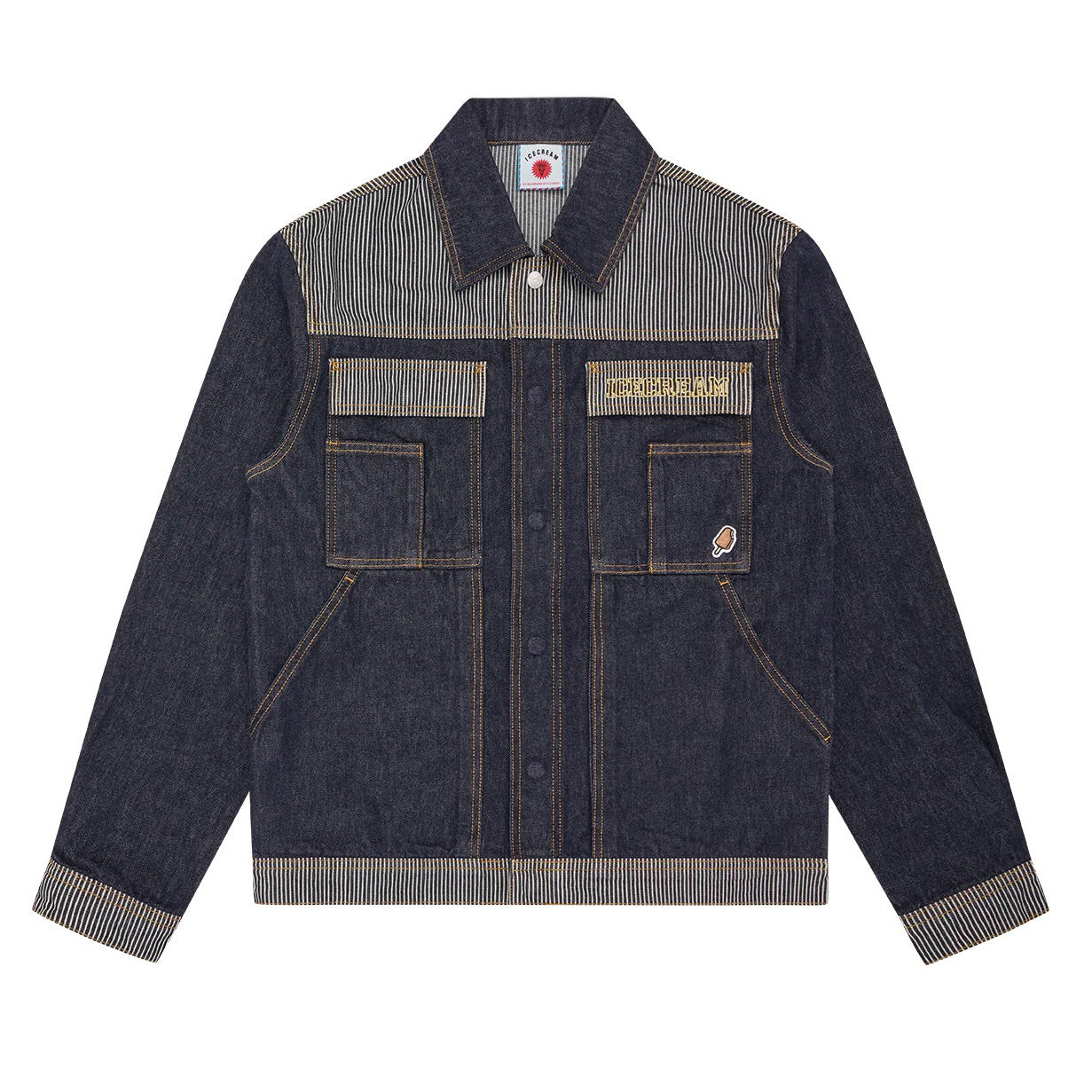Hickory Panel Denim Trucker Jacket - Indigo