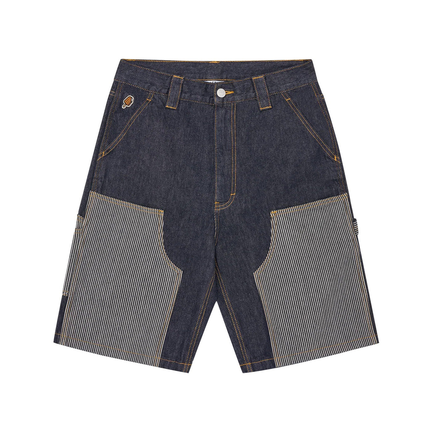 Hickory Panel Denim Carpenter Shorts - Indigo