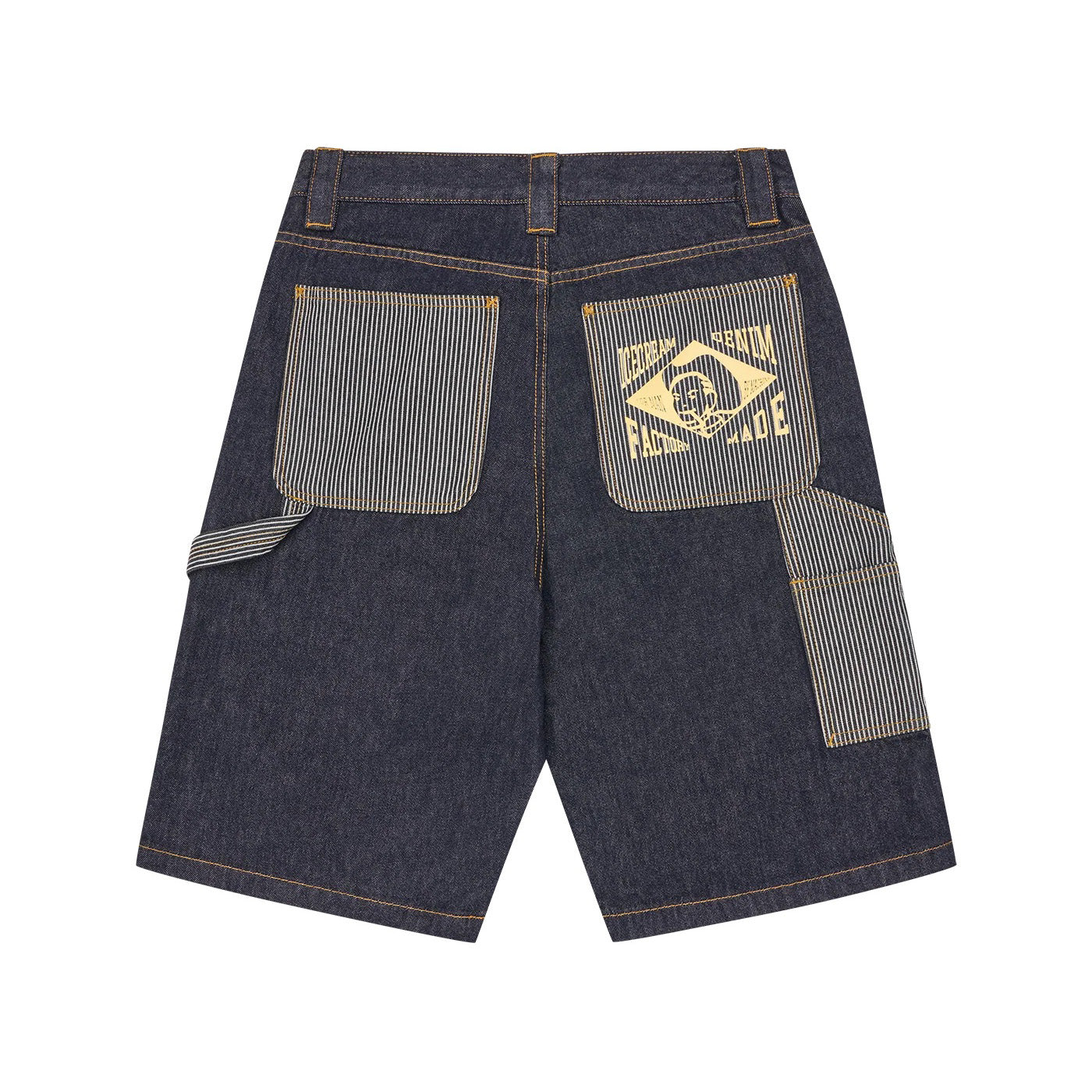 Hickory Panel Denim Carpenter Shorts - Indigo