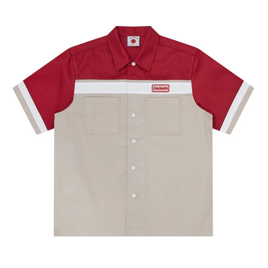 Parlor Work Shirt - Beige / Red