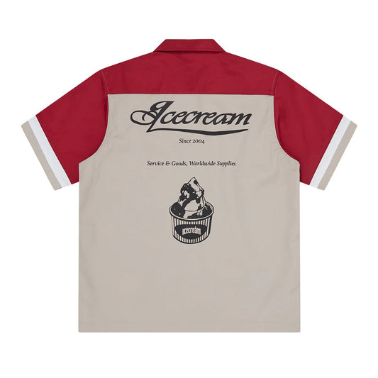 Parlor Work Shirt - Beige / Red
