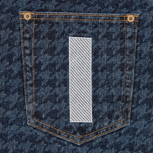 Houndstooth Running Dog Jorts - Indigo