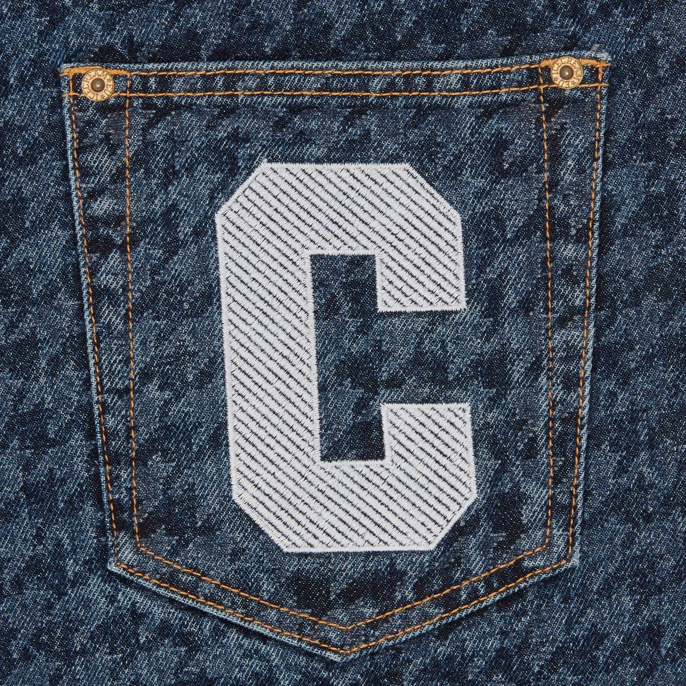 Houndstooth Running Dog Jorts - Indigo