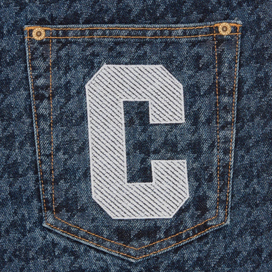 Houndstooth Running Dog Jorts - Indigo