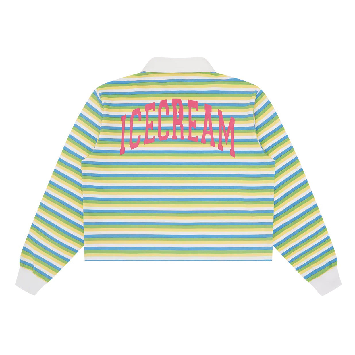 Womens Popsicle Striped Cropped Rugby Shirt - Multi