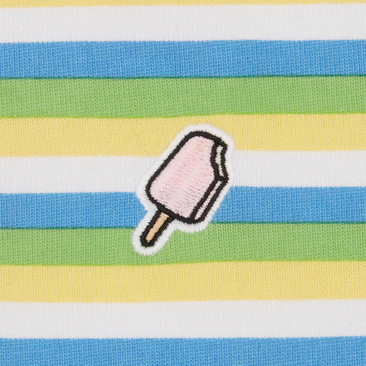 Womens Popsicle Striped Cropped Rugby Shirt - Multi