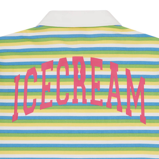 Womens Popsicle Striped Cropped Rugby Shirt - Multi