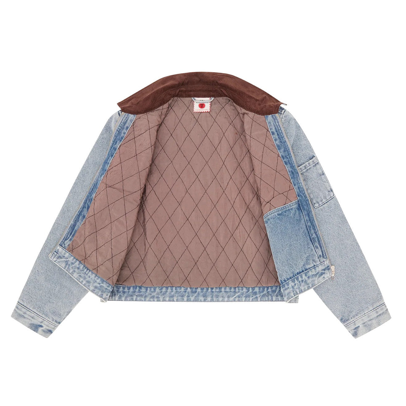 Womens Team IC Cropped Work Jacket - Light Wash Blue