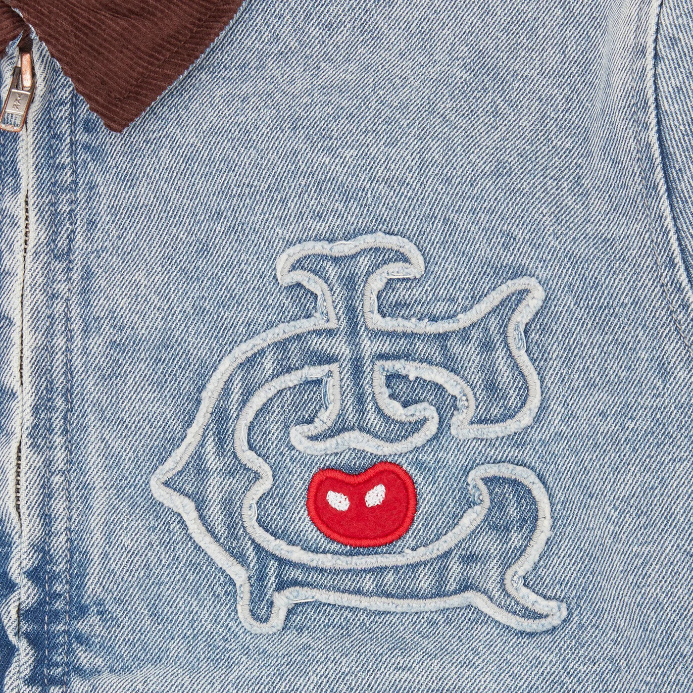 Womens Team IC Cropped Work Jacket - Light Wash Blue