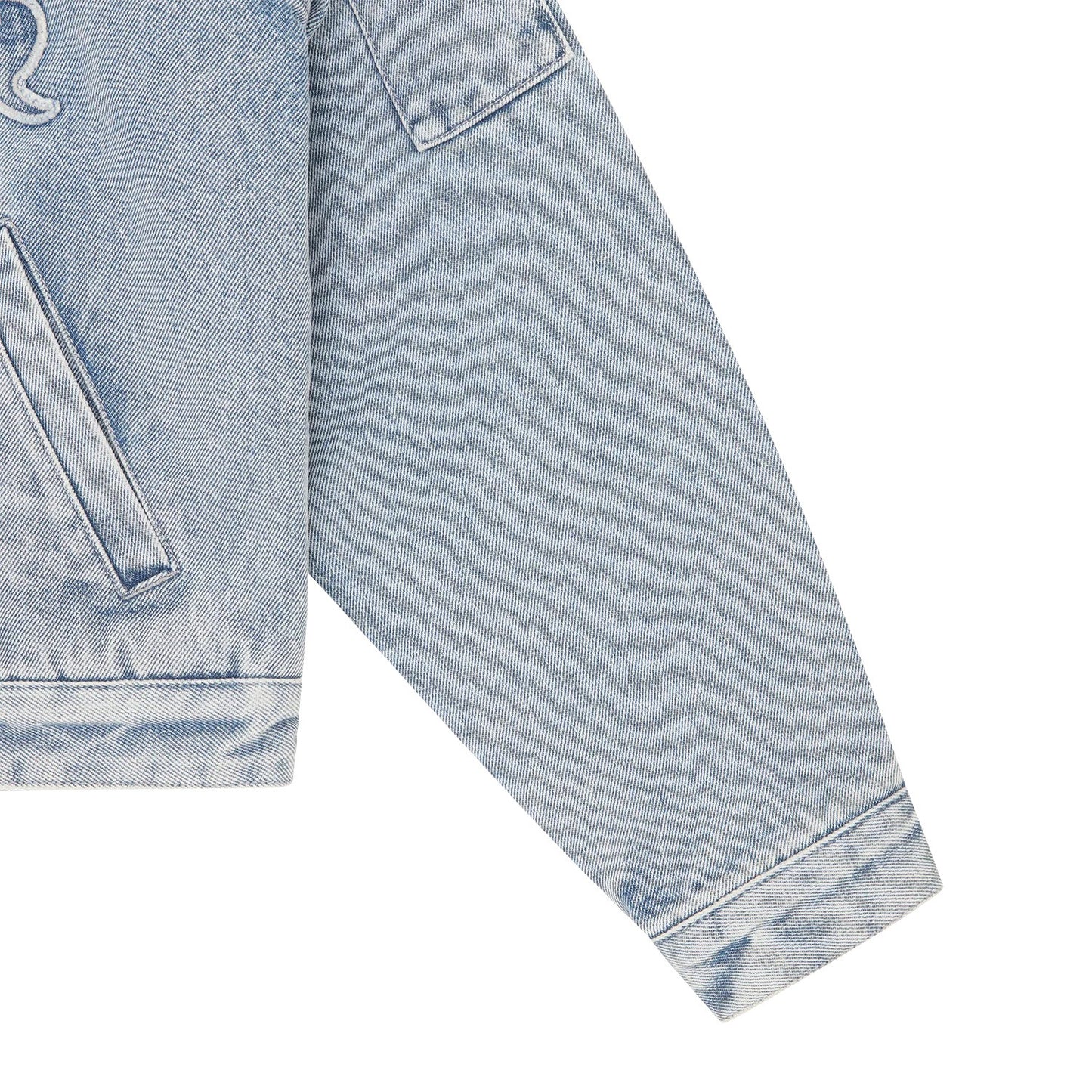 Womens Team IC Cropped Work Jacket - Light Wash Blue