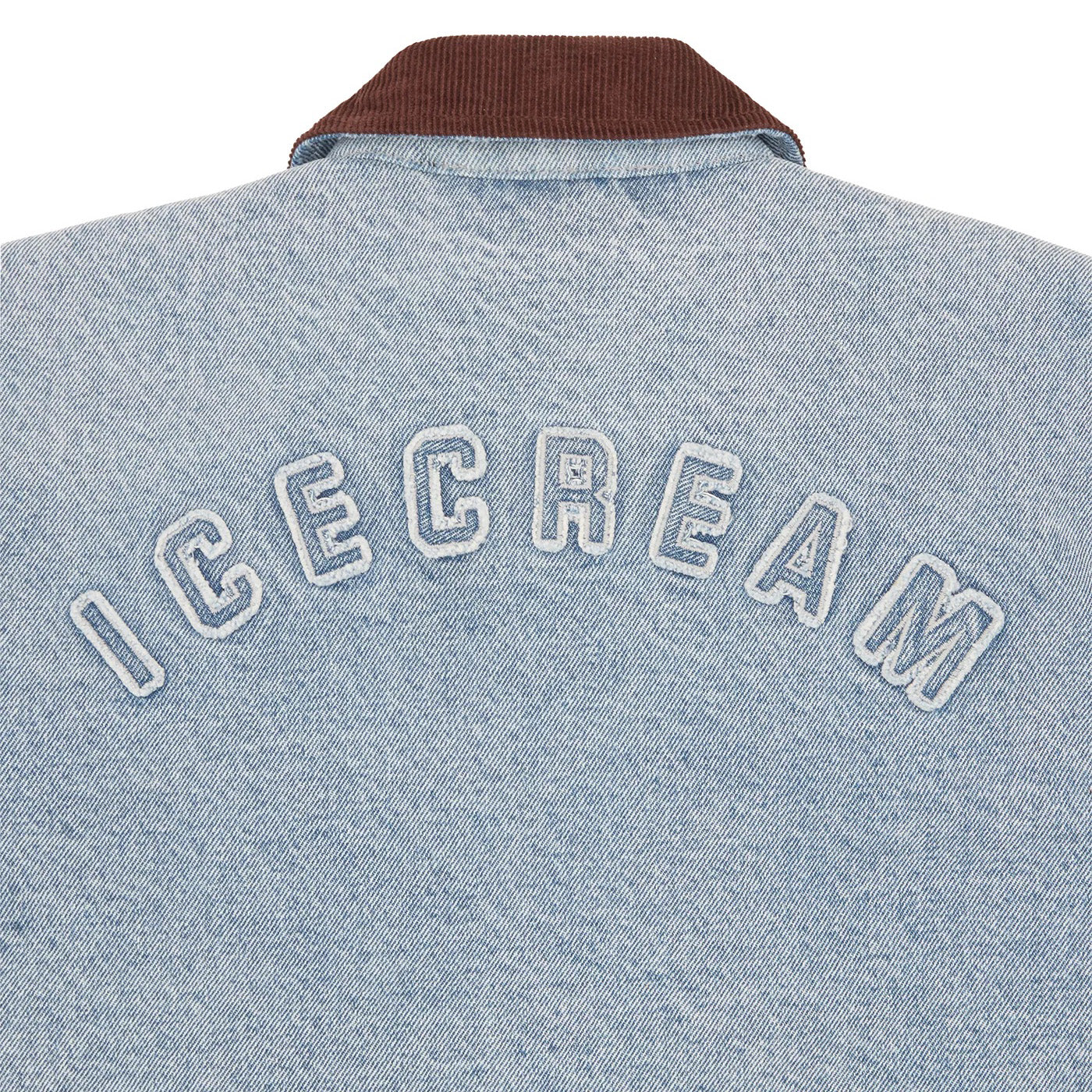 Womens Team IC Cropped Work Jacket - Light Wash Blue