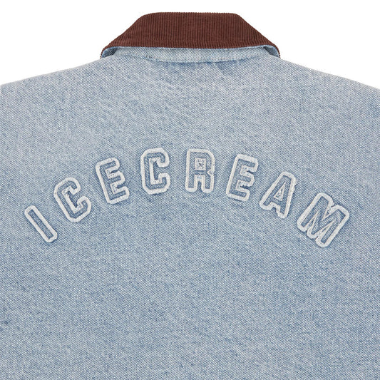 Womens Team IC Cropped Work Jacket - Light Wash Blue