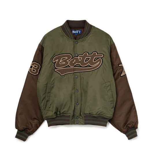 Nylon Varsity Jacket - Olive